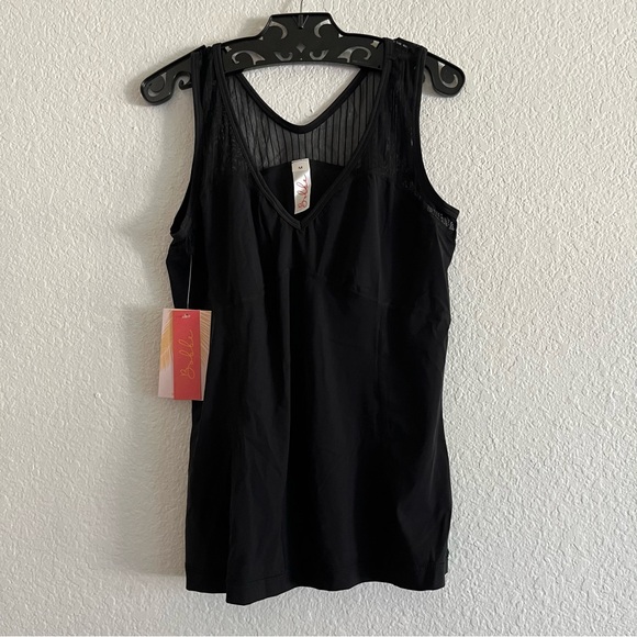 Bobbe Active Athletic Tank Top Mesh Paneled NWT Black - Picture 3 of 7